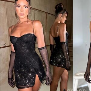 Mini black sparkle dress
